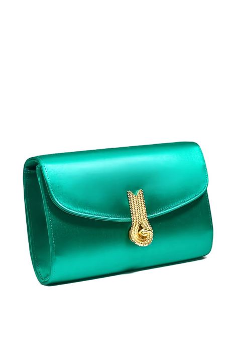 Emerald green satin queen mid clutch Queen mid clutch Amato Daniele - women AMATO DANIELE | 877864ARASO380